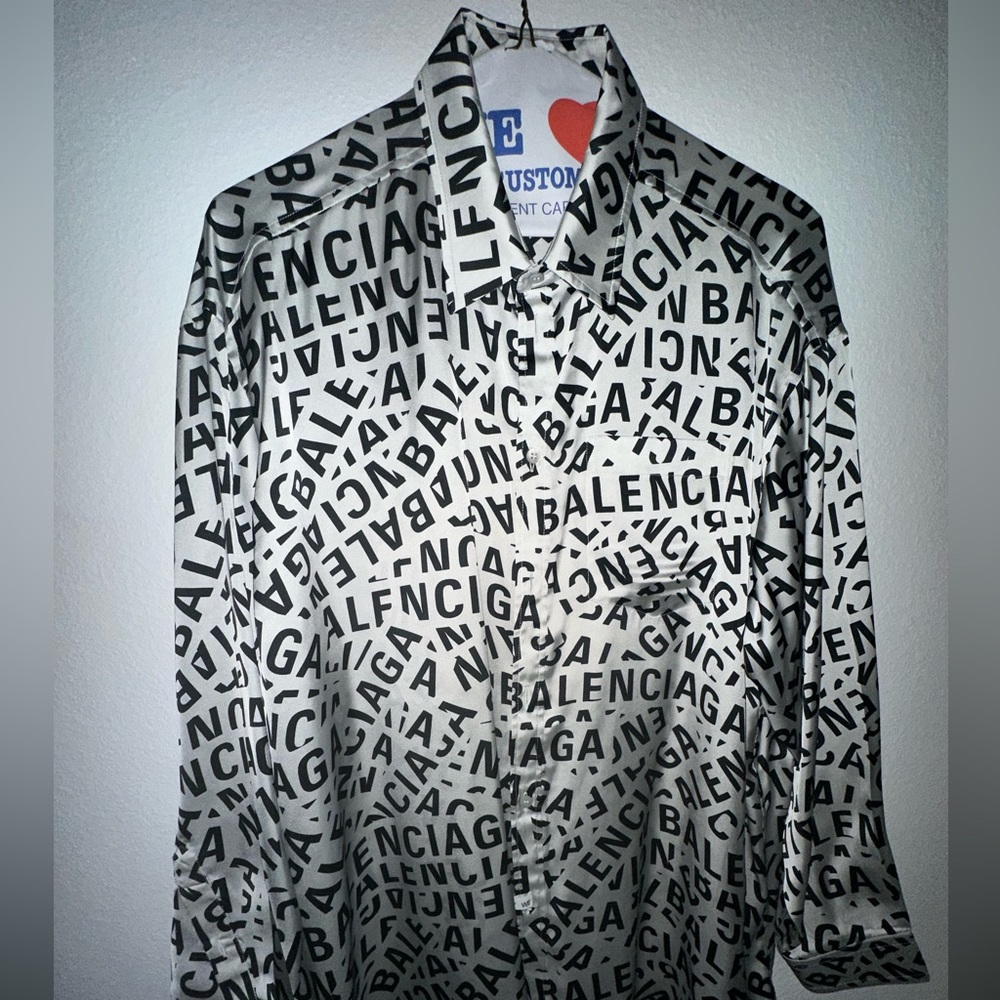 Balenciage blouse white and black print